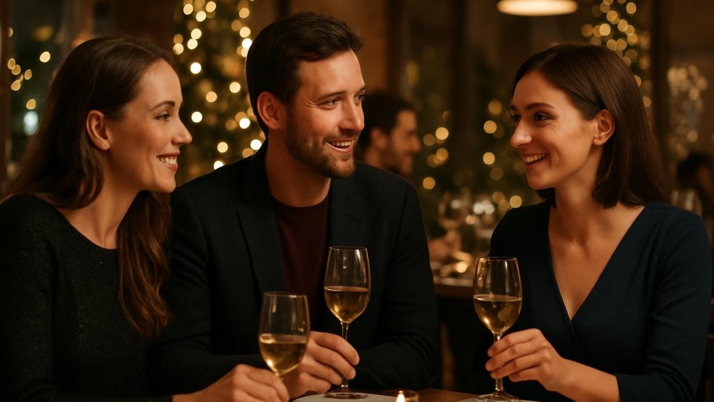 Capodanno da soli a Cortina: come scegliere il contesto giusto Gruppo di adulti in contesto conviviale per Capodanno