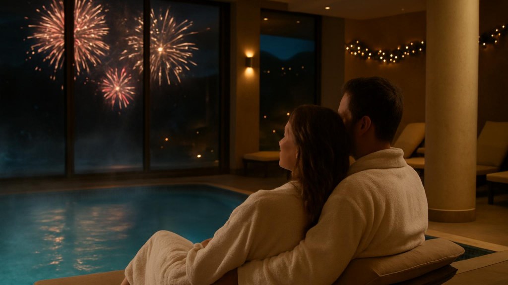 Capodanno a Cortina: spa, cena e relax, cosa valutare Coppia in area benessere per un Capodanno rilassante